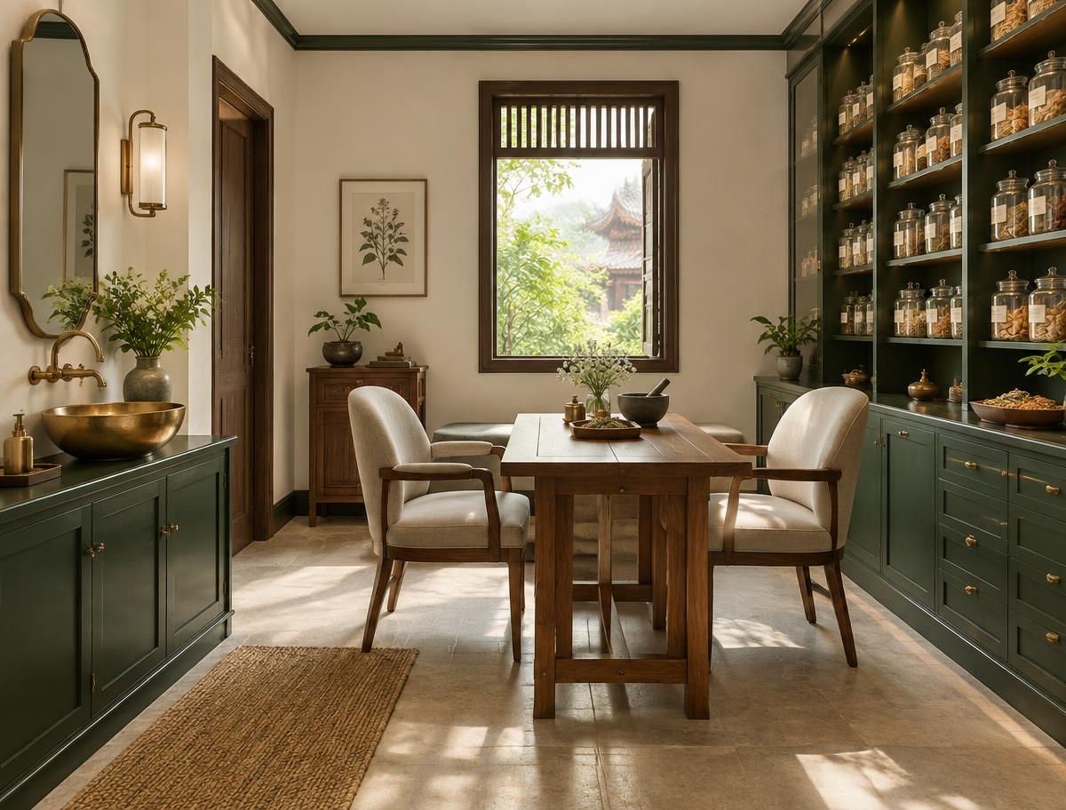 Thai herbal consultation interior — AI design concept